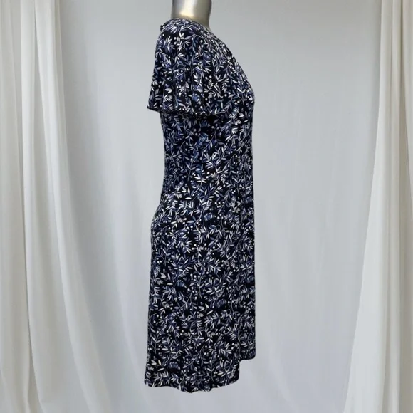 ✅Tommy Hilfiger Blue and White Flutter Sleeve Sheath Dress - Picture 3 of 14